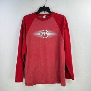 Vintage Bacardi Rum‎ Shirt Mens M Red Colorblock Cocktail Drinks Fruit Bat Logo